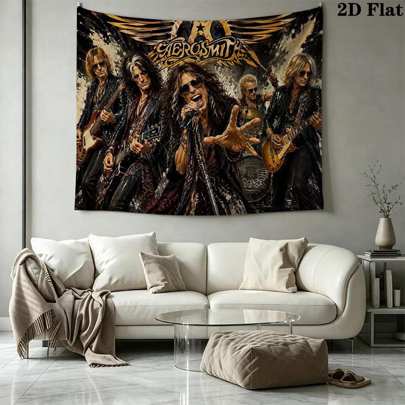 Постер Группы Aerosmith Настенный Гобелен Эстетичный Настенный Подвес Печатная Тканевая Покрывало Декоративные Гобелены для Спальни Гостиной Домашний Декор