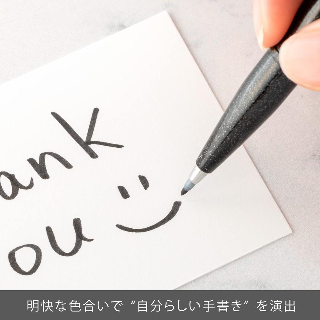 Pentel Sign Pen Brush Touch SES15C-A Набор из 10 шт. Черный Маркер с тонким наконечником для письма и рисования
