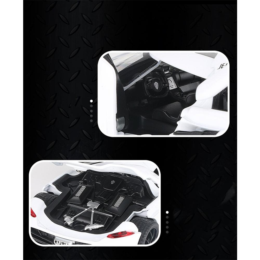 Масштаб 1/32 Koenigsegg Jesko, модель автомобиля из цинкового сплава, со светом, звуком и откидным литьем под давлением, игрушки, коллекции подарков, украшения для мальчиков