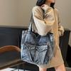 Denim Bag Women's Commuter Tote Bag Large Capacity Shoulder Bag Student Class Bag