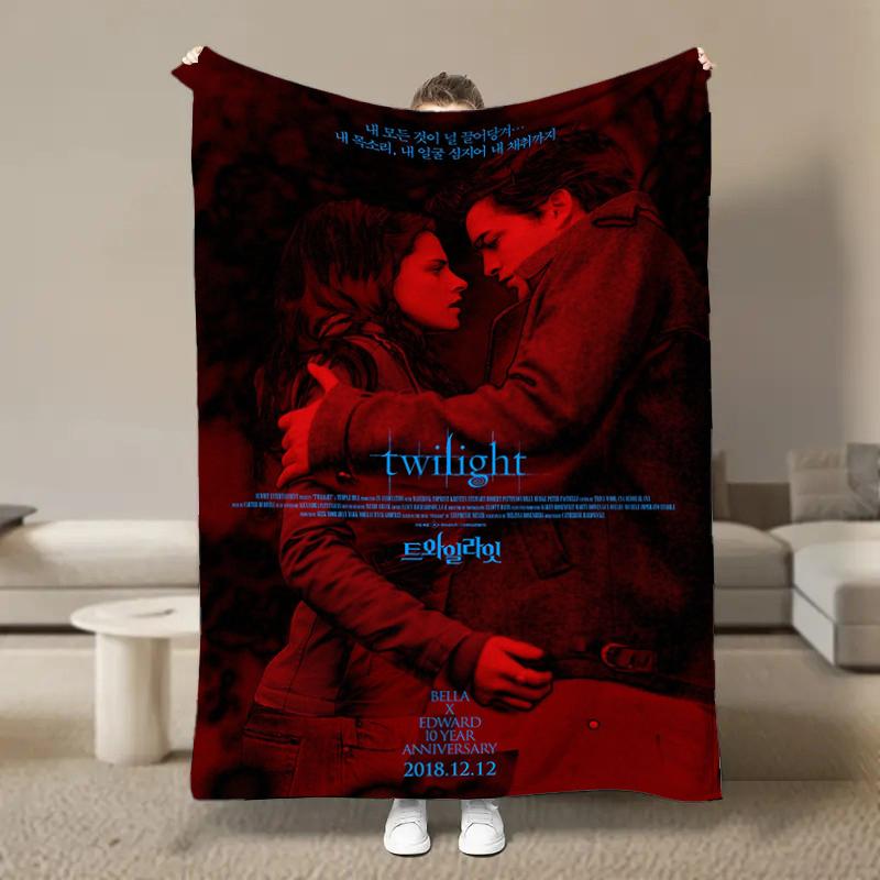 Warm Soft Classic Movie T-Twilight Print Blanket Fluffy Children and Adults Sofa Plush Bedspread Throw Blanket for Sofa Bed