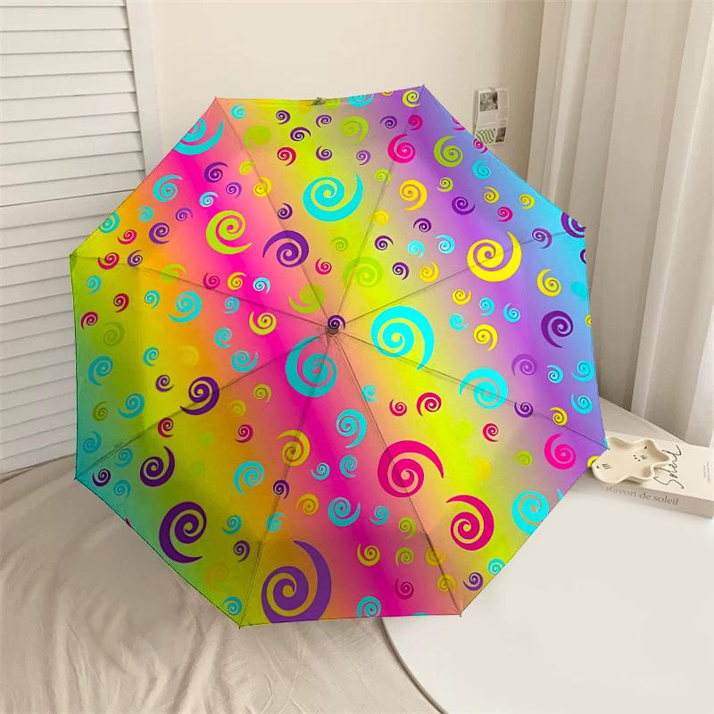 1PC Spiral Patterns Umbrella-8-Rib Reinforced Portable Folding Travel Suitable for All Seasons Outdoor Daily Use Is an Ideal Choice -F357