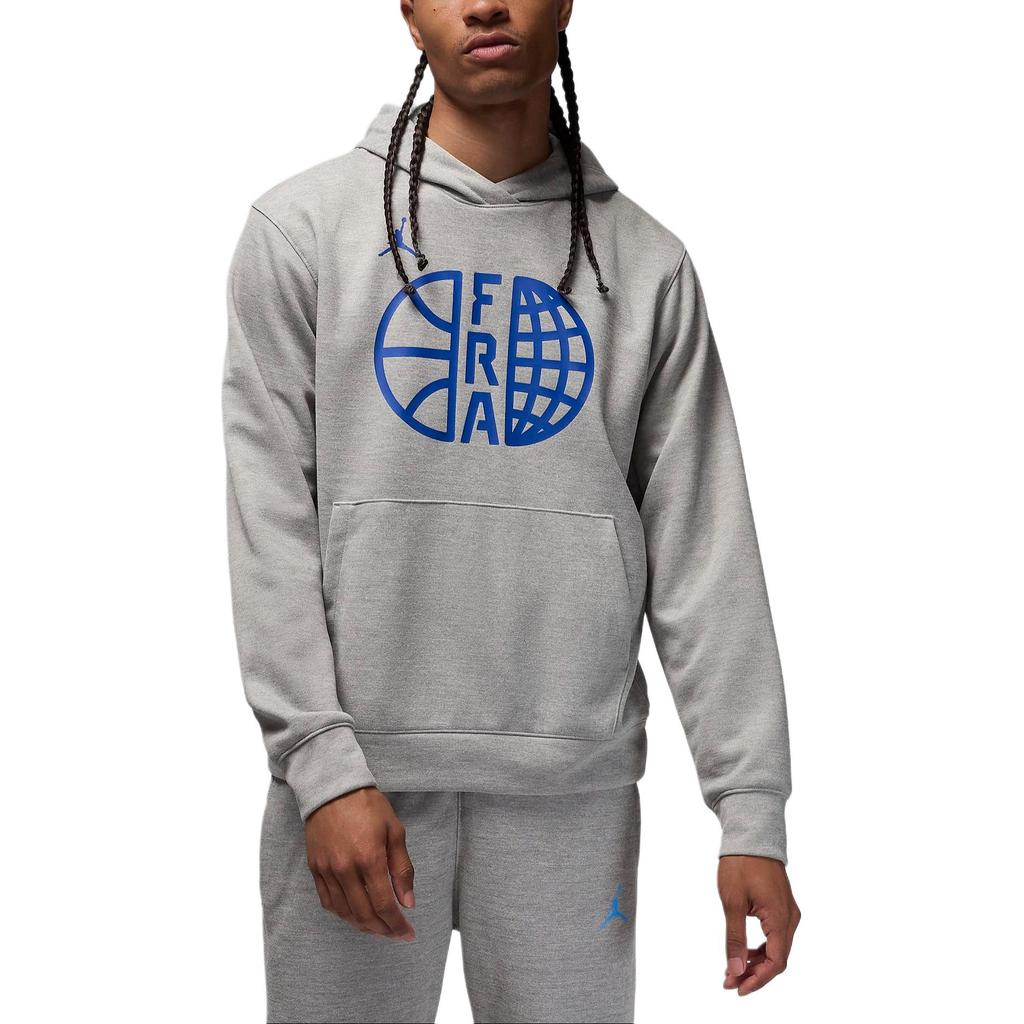 Jordan France Practice Loose Fit Hooded Long Sleeve Pullover Sweatshirt Men Sweatshirt Dark-Gray Old-Royal FQ0419-063