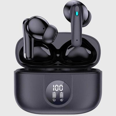 Беспроводные наушники Bluetooth-гарнитура Срок службы батареи 60 часов с шумоподавлением Встроенный микрофон IPX7 водонепроницаемые наушники 5.3 Стереонаушники