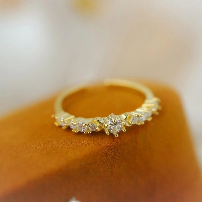 Оригинальность 18-каратного золота Луна с шестью когтями, круглое геометрическое кольцо для пары для женщин, стерлинговое серебро, подарок на годовщину, ювелирные изделия, кольца из стерлингового серебра 925 пробы для женщин