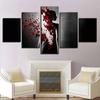 5 Panels Petals Woman Figure Canvas Painting Modern Posters and Prints Wall Pictures for Living Room Home Decor No Frame