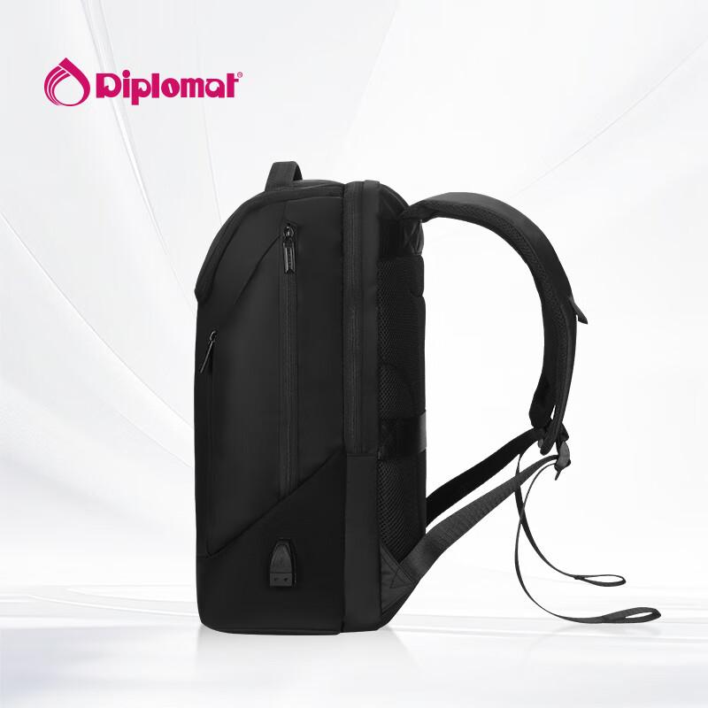 Diplomat Business Laptop Backpack Unisex Large Capacity Travel Bag DB-15120L Black