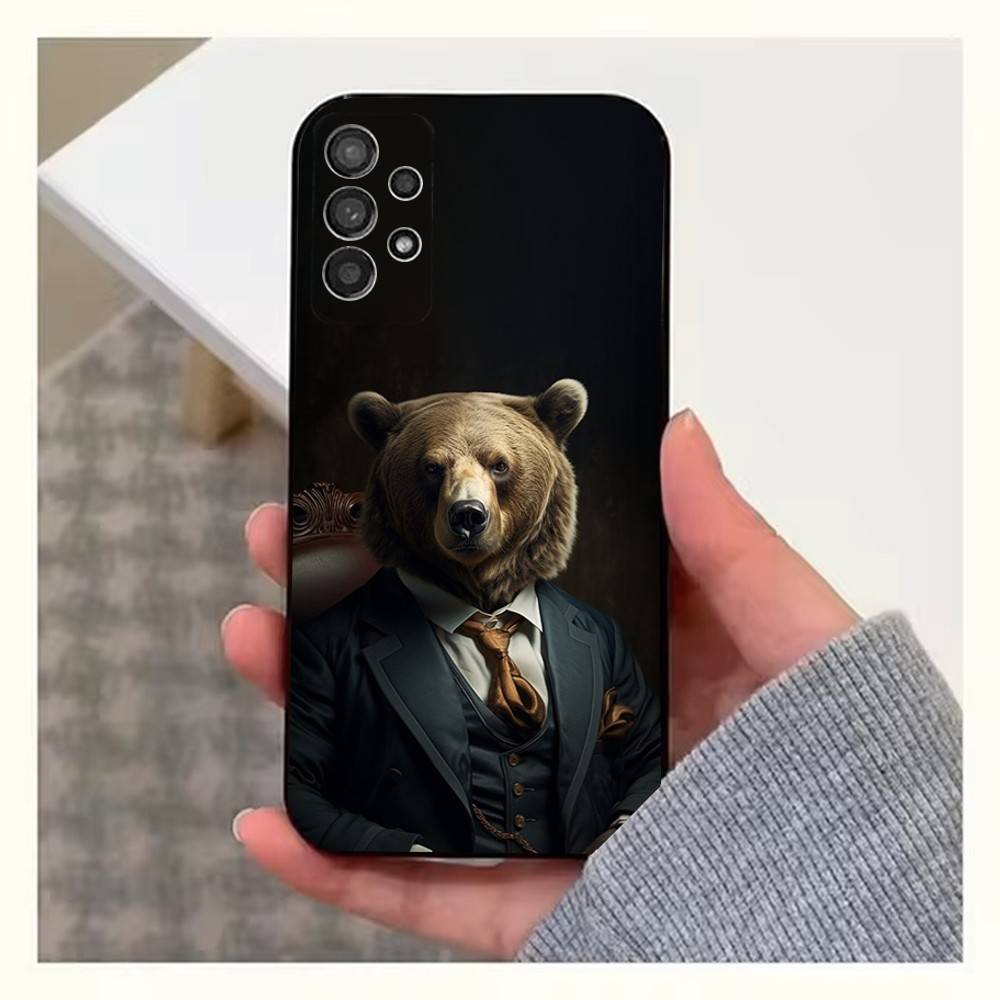Clothing Art Bear Case For Samsung S21,S9,S22,S25,S20,S10,Plus,Ultra,S24,S23,FE,Lite,Soft Silicone Black