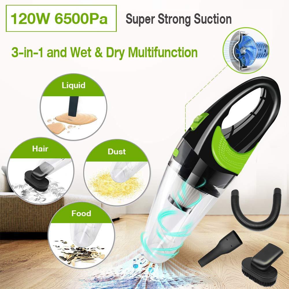 6500pa Strong Power Car Vacuum Cleaner 120W Cordless Wet and Dry Dual Use Auto Portable Vacuums Cleaner Office DC 12V