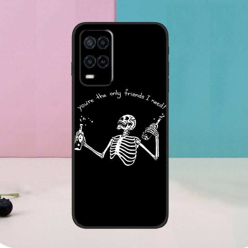 Эстетичный Чехол-Череп для Oppo A78 A98 A58 A18 A38 A74 A94 A54 A15 A17 A57 A6 A5 Pro A16 A76 A96 A40 A60 A80