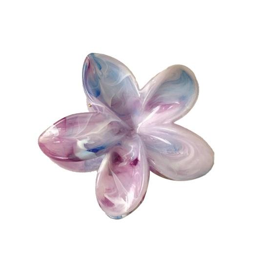 Hair Claw Flower Shape Stable Grip Summer Back Head Hair Clip Vibrant Color Non-Slip Shower Hair Claw Hair