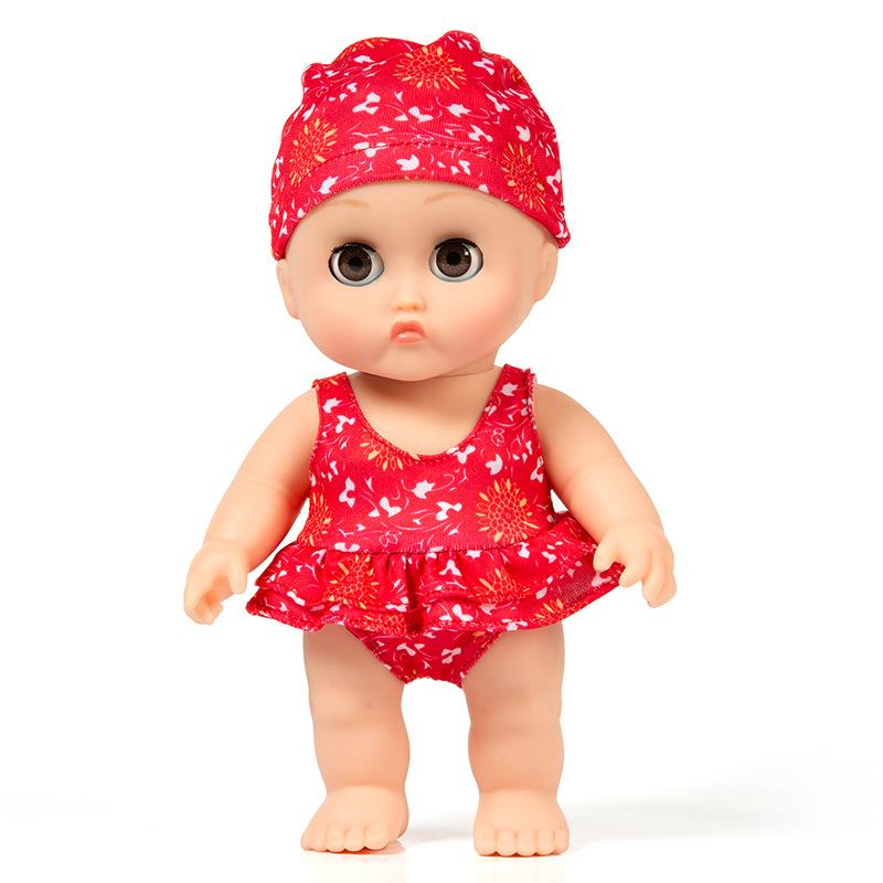 Swimsuit Pouting Mouth Simulation Doll Dress-up Vinyl Doll Toy Soothing Baby Bath Doll