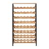 48 Bottle Wine Rack,8-Tier Iron Wine Bottle Holder With Wood Table Top,Freestanding Floor Display Wine Storage Shelves,For Kitchen Pantry, Cellar,
