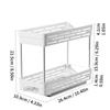 WORTHBUY 2 Tier Seasoning Bottle Sliding Storage Rack Cabinet Multipurpose Drawer Organizer Shelf Plastic Kitchenware Spice Rack