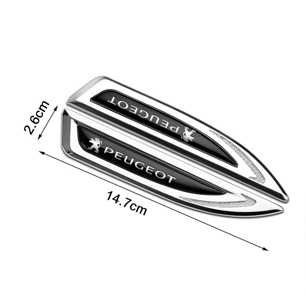 2026 Горячая Наклейка на Автомобиль 2 шт. 3D Металлическая Наклейка-значок на Крыло Автомобиля, Задний Багажник для Peugeot 207 3008 206 208 308 307 40