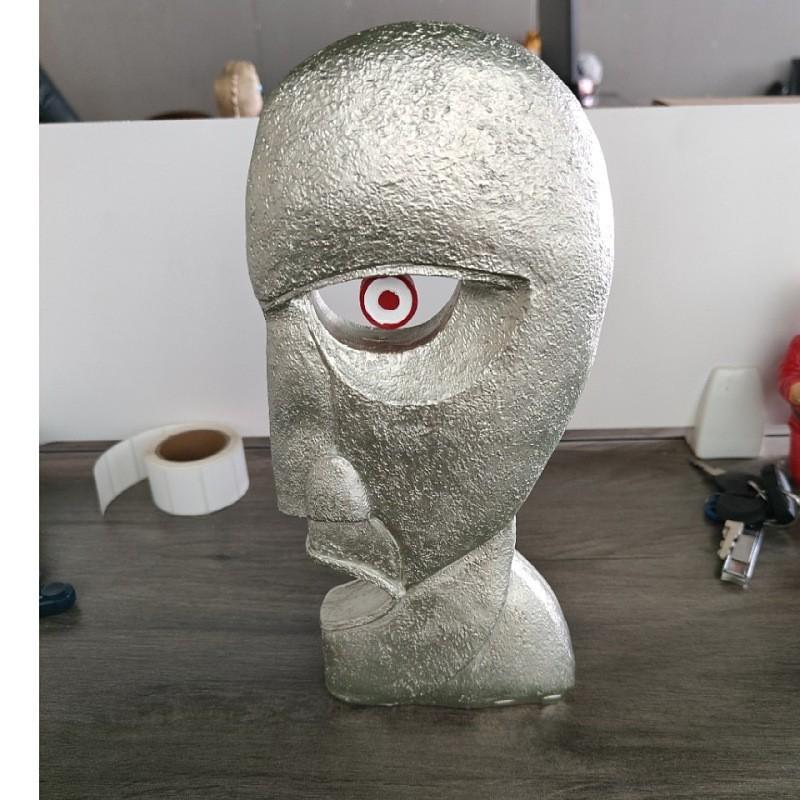 Bell Head Resin Sculpture With Carving Art For Garden Patio Outdoor Decor