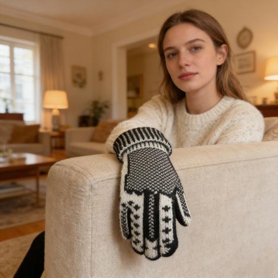 Забавные варежки со средним пальцем, уютные вязаные перчатки со скрытым отношением, дерзкие вязаные перчатки с жестом «фак»
