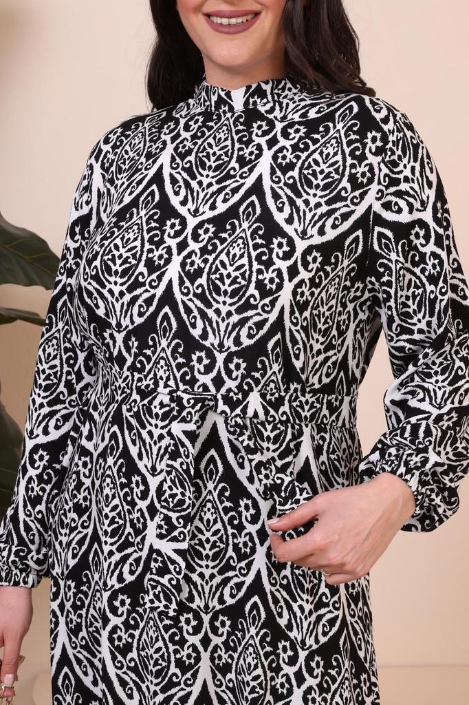 Женское платье большого размера с великолепным воротником, платье больших размеров, хиджаб, плиссированное и плиссированное платье из вискозной ткани