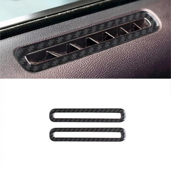 2pcs Carbon Fiber Interior Door Air Vent Frame Trim Cover For Ford Mustang 15-21