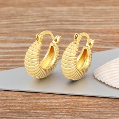 Nidin Ins Hot Sale Simple Fashion Versatile Cosmic Star Series Moon Shape Earrings Gold Plated Ear Jewelry Accessories Gifts