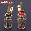 2/4/6pcs 4mm Brass Socket Gold Plated Binding Post Jack Connector Clear Speaker Adapter Socket Brass Terminal Nut for Banana Plu