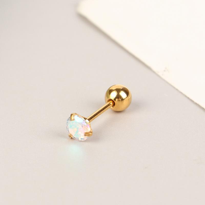 1 шт. маленькие серьги-гвоздики, серьги-гвоздики для хряща, цветные блестящие циркониевые титановые стальные антиаллергические модные украшения для женщин