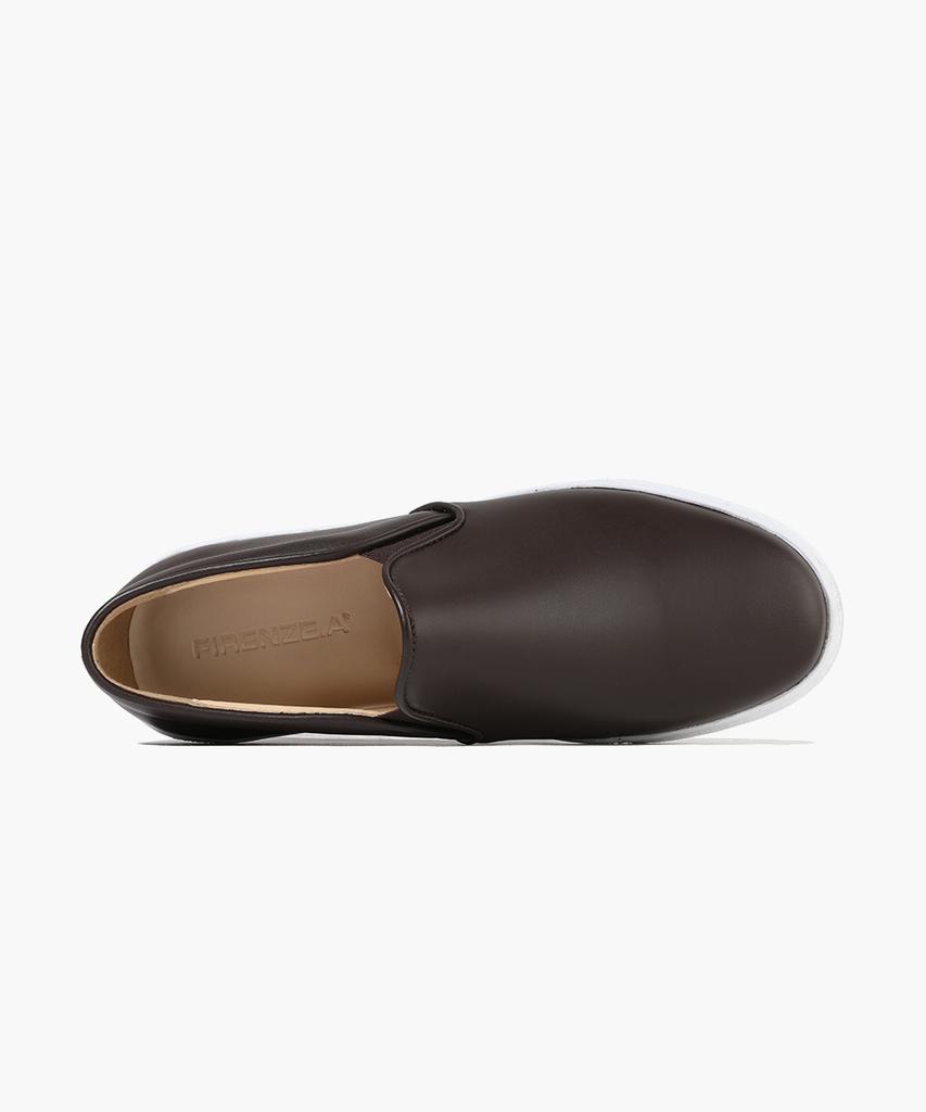 Firenze Atelier Базовые унисекс слипоны из полнозернистой коровьей кожи 4005-F [Коричневый Fg]