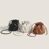 New Fashion Bucket Bag Shoulder Bag PU Leather Advanced Drawstring Leisure Versatile High Capacity Commuter Simple Crossbody Bag