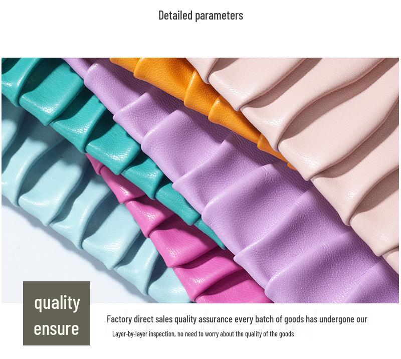 Беспроводная стеганая 3D тисненая плиссированная ПУ дышащая водонепроницаемая эластичная ткань для одежды, сумок и обуви