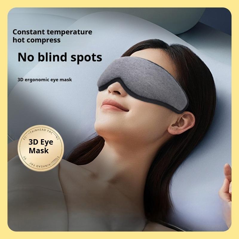 3D Constant Temperature Steam Eye Mask With Graphite Skin Friendly Design Auto Shut Off And Blackout Sleep