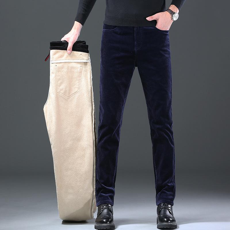 Осень/Зима 2024 г. Бархатные/Обычные мужские вельветовые хлопковые приятные для кожи свободные модные повседневные брюки с полосатым бархатом