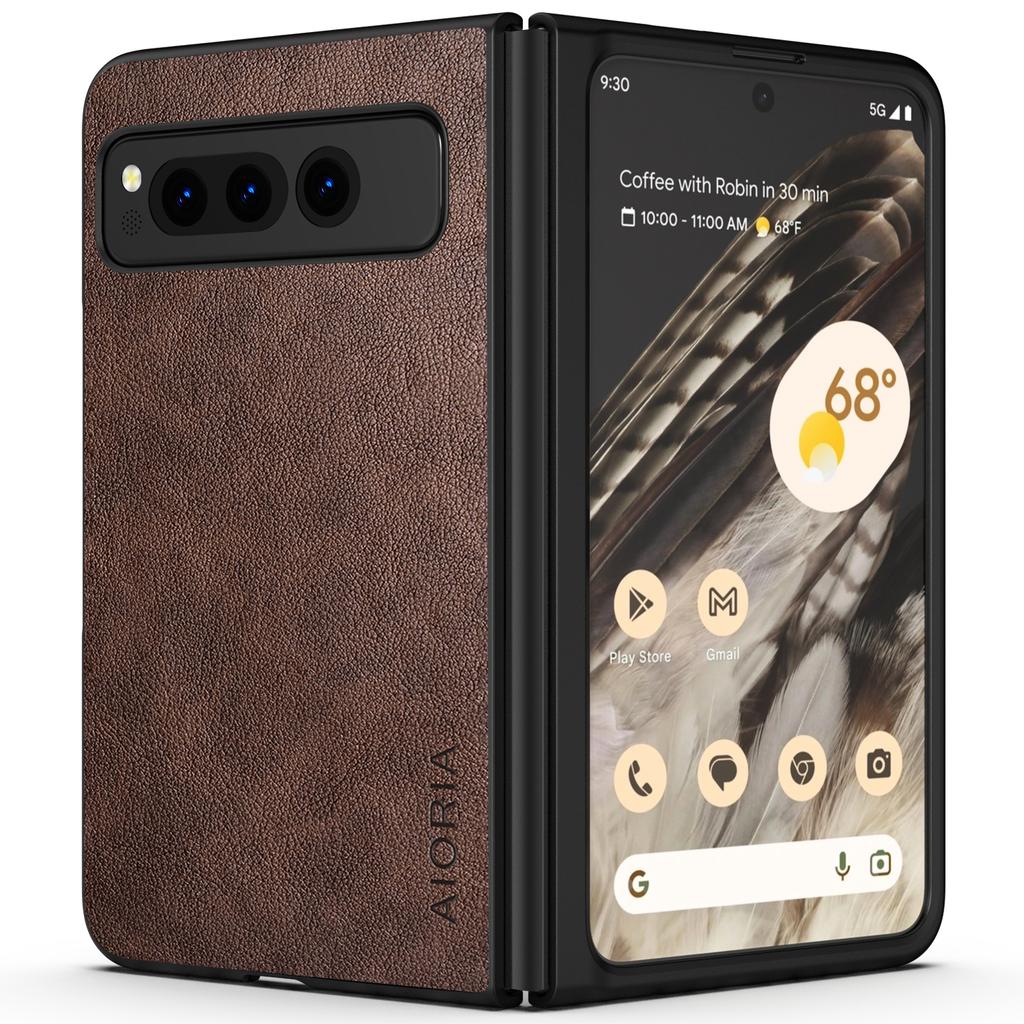 Чехол из ПУ-кожи для Google Pixel Fold 5G, просто в деловом стиле, жесткий ПК с ПУ, 2-в-1