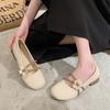 JX flat-soled single shoes gentle shoes new grandma shoes with skirt one pedal Mary Jane Doudou shoes