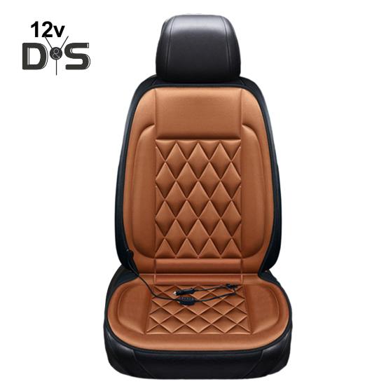 12V Heated Car Seat Cushion 2 Levels of Temperature Adjustable Seat Mat Overheat Protection Rhombus Texture Auto Seat Pad