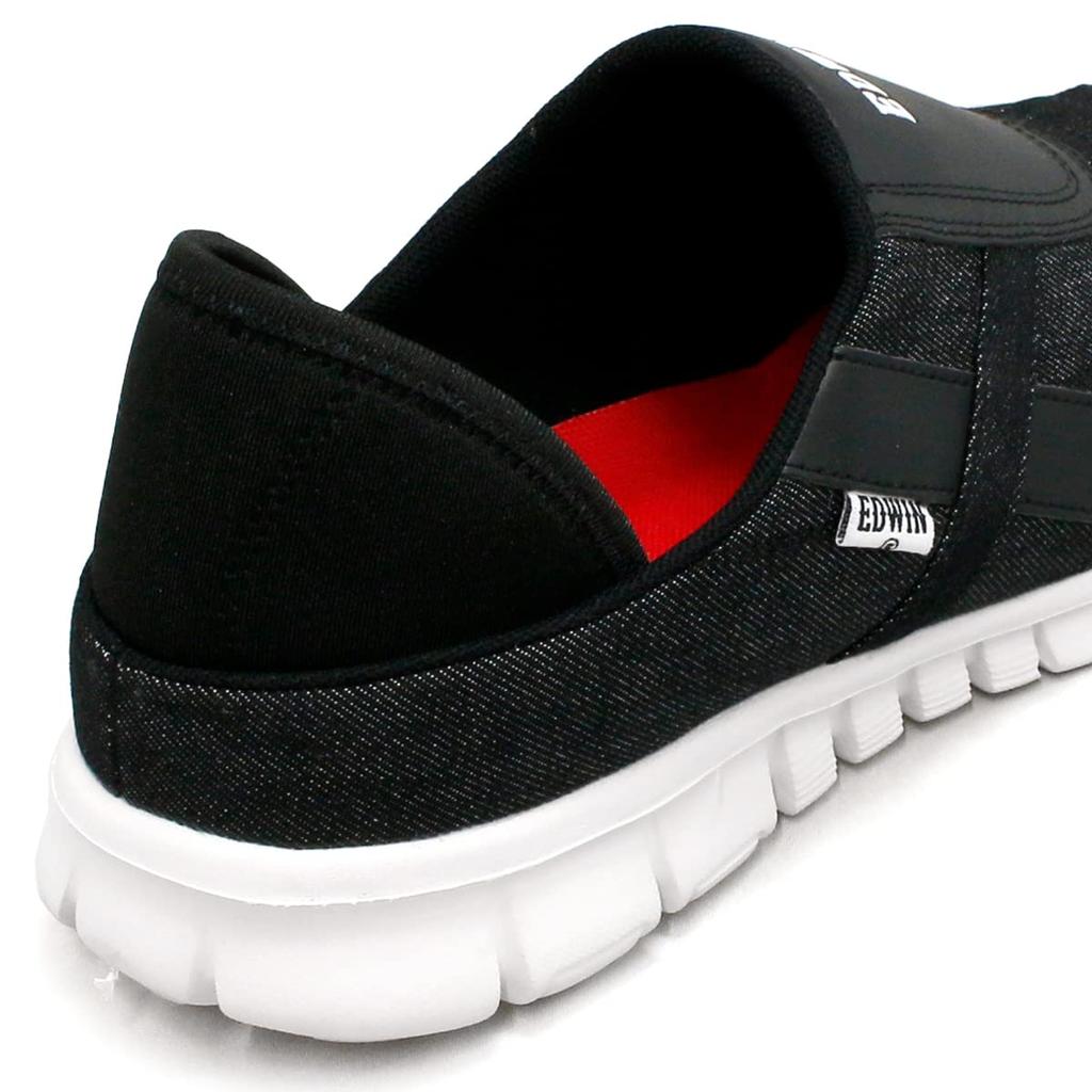 Кроссовки с каблуком Stompable Kickback Ультралегкие кроссовки-сабо из искусственной кожи 3E 4E Цвета EDW1471 ЧЕРНЫЙ [Edwin] Мужские слипоны 26,0 см