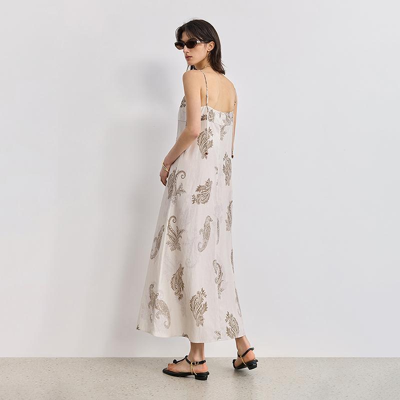 LILY Lyocell Linen Strap Dress