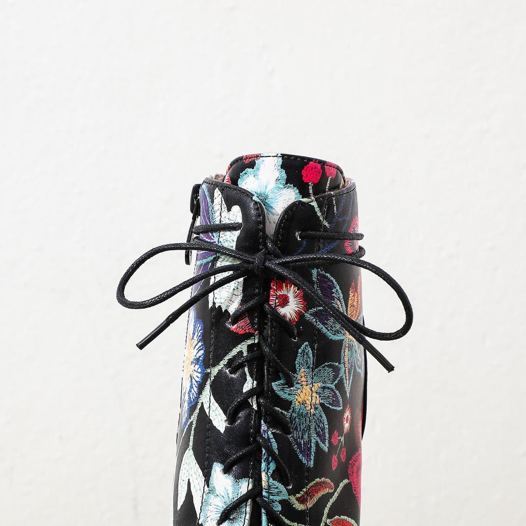 Q/L8/Women's High Heel Short Boots Autumn and Winter New Waterproof Platform Thick Heel Large Size Women's Boots