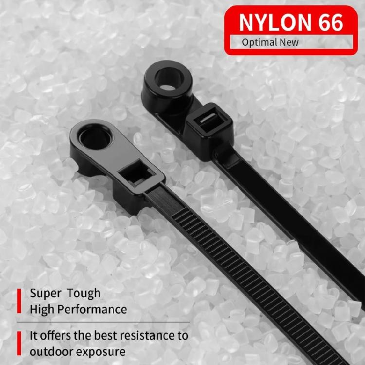 100PCS Nylon Cable Management Tie Buckles Automatic Locking Feature 4.8mm Hole Diameter for Dependable Organization Needs