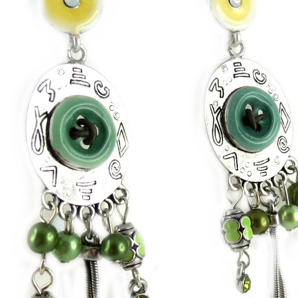 Les Trésors De Lily [D9643] — Зеленые дизайнерские серьги «Couture»