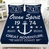 New Nautical Ocean Anchor Bedding Sets Ocean Spirit Bed Sheet Set Queen Single Size Bed Linen with Pillowcase Teens Boys Gift