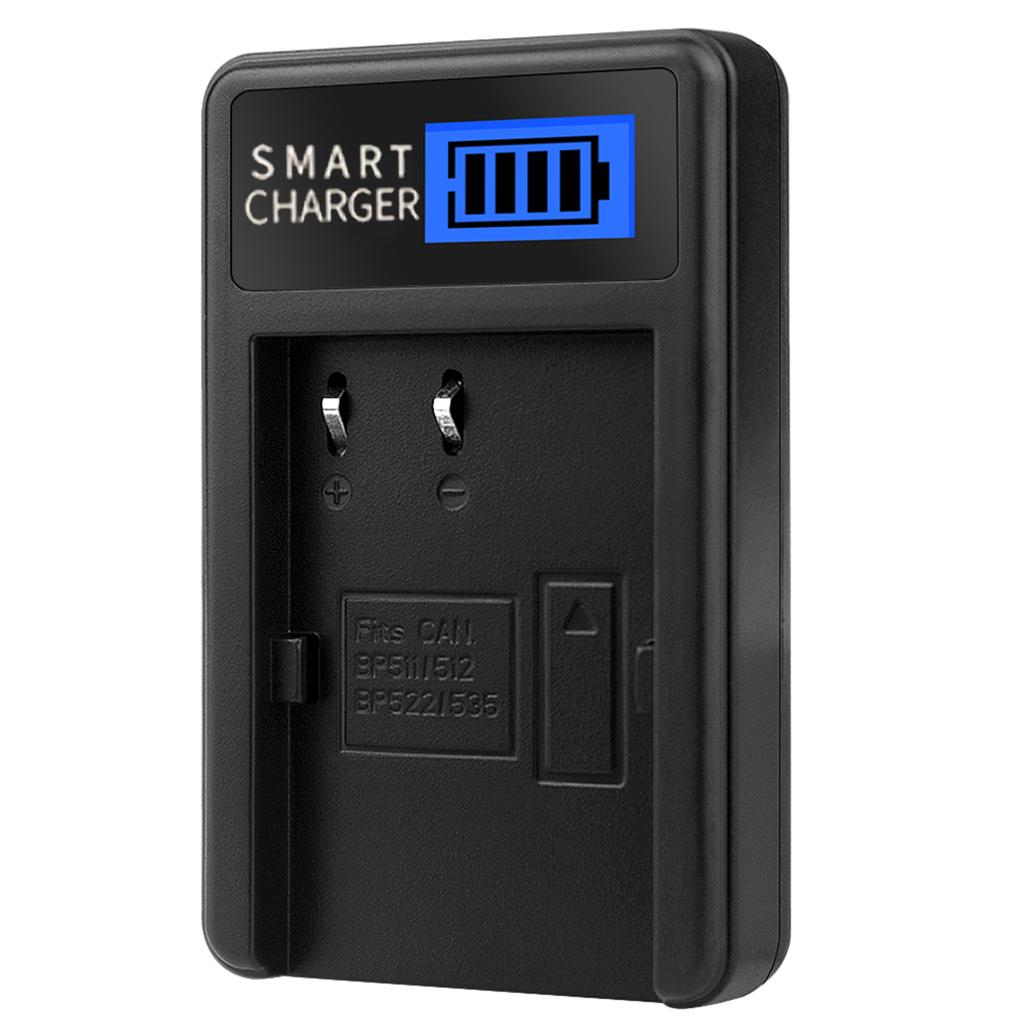 Компактное ABS зарядное устройство для аккумулятора камеры BP 511 с ЖК-дисплеем для камеры Canon EOS 5D, универсальный вариант зарядки, USB-зарядное устройство