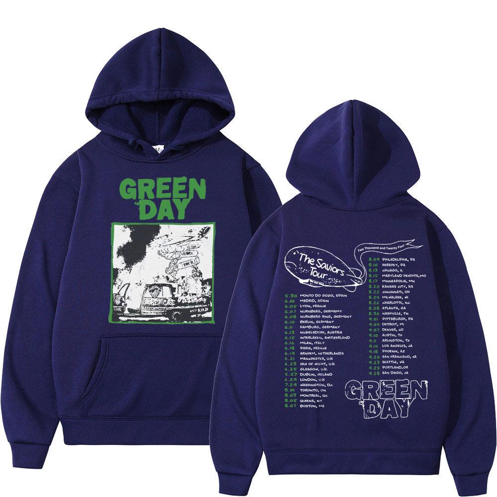 Худи Green Day The Saviors Tour Уличный Рок Винтажная Толстовка с Капюшоном Мужская Женская Мода Повседневные Пуловеры Оверсайз