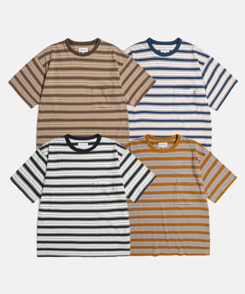ESPIONAGE Multi Border Pocket Tee Blue