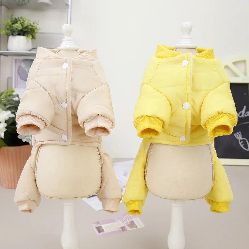 Winter Dog Coat Warm Cotton Padded Pet Jumpsuits for Small Medium Dogs Cats Soft Cute Bear Pattern Dog Jacket Puppy Clothing