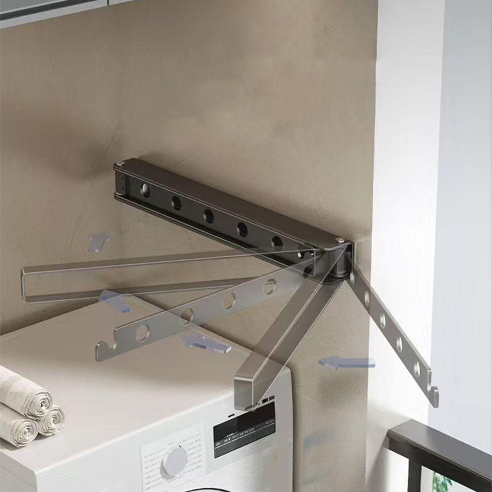 Pull Type Invisible Drying Racks No Hole Balcony Folding Drying Rack Clothing Drying Rack Indoor