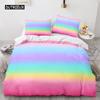 Rainbow Gradient Duvet Cover Set Queen Size Rainbow for Kids Girls Cute Style Bedding Set Polyester Single King Twin Quilt Cover