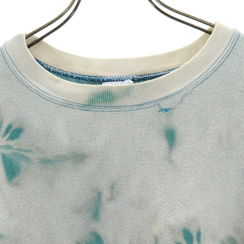 Champion 90s Reverse Weave USA Made Old Embroidered Tag bleaching Long sleeve sweat trainer Men's Used