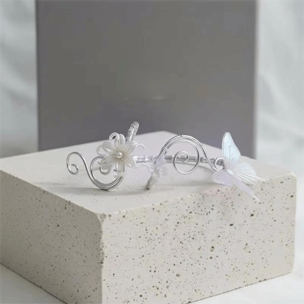Hollow Out Iris Flower Bracelet Hand Wire Wrap Open Arm Bangle Arm Accessories Arm Bracelet Bridal