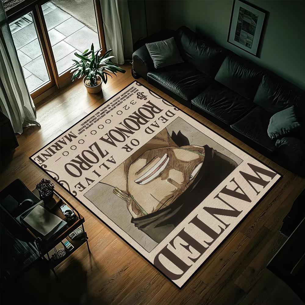 One Piece Character Card Inspired Carpet Living Room Sofa Mat Man's Cave Decor Bedroom Bedside Rug Coffee Table Mat