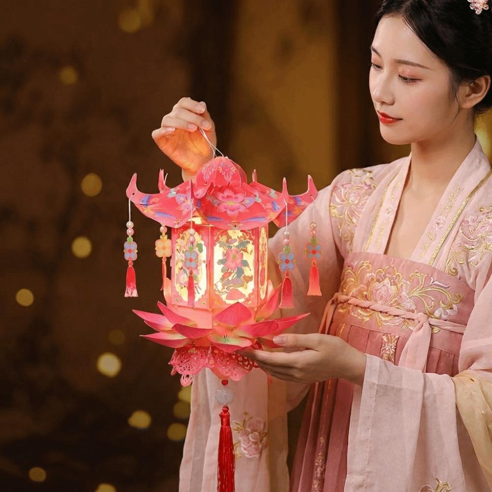 Glowing DIY Craft Material Kit PVC Handheld Lantern Mid-Autumn Festival Lantern  Home Decor